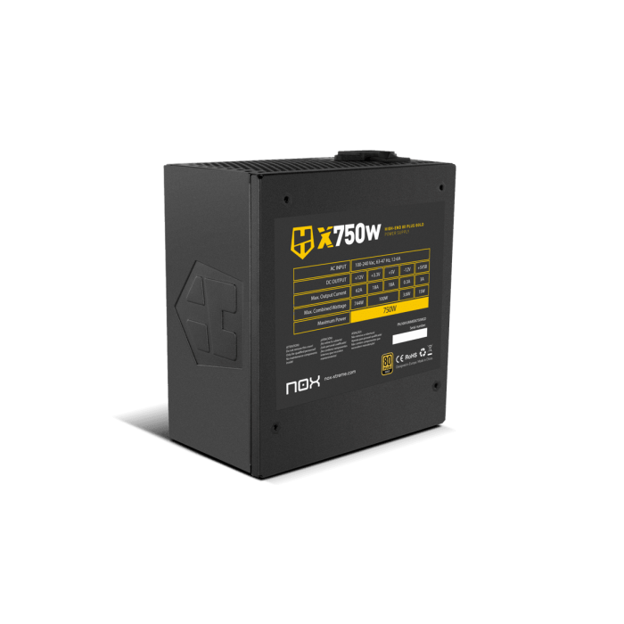 NOX Hummer X750W Fuente de Alimentación 750W 80+ Gold Modular, Ventilador Ultra Silencioso 120mm, Negro - NXHUMMERX750WGD 2 NOX Hummer X750W Fuente de Alimentación 750W 80+ Gold Modular, Ventilador Ultra Silencioso 120mm, Negro - NXHUMMERX750WGD 2