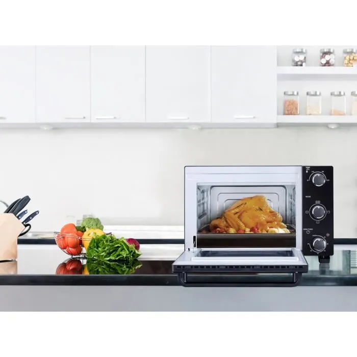 Continental Edison CEMF22B - Mini Horno Eléctrico 22L Negro 1300W Asador Circulación Natural 4