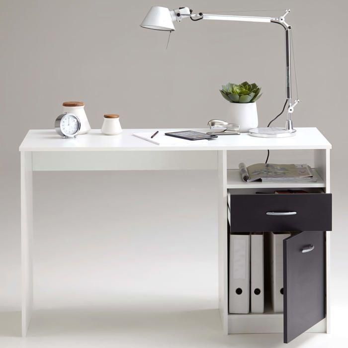 FMD FMD4029494113894 Escritorio JACKSON, Blanco con detalles negros, 123x76.5x50 cm, Fabricado en Alemania 4 FMD FMD4029494113894 Escritorio JACKSON, Blanco con detalles negros, 123x76.5x50 cm, Fabricado en Alemania 4