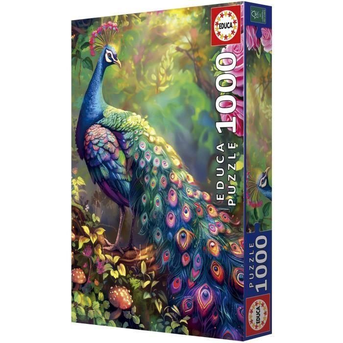 EDUCA EDU1747931963285 Puzzle Jardín de los Pavos Reales 1000 piezas 68x48 cm Para adultos +12 años 2