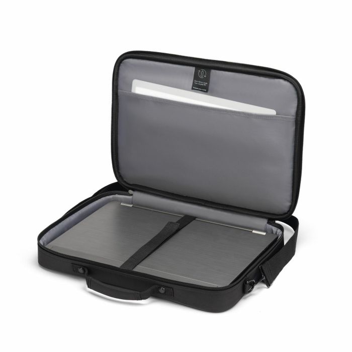 Dicota Multi ONE Maletín Acolchado para Portátil 14-16", Correa Hombro, Bolsillo Cremallera y PET Reciclado, Color Negro 2