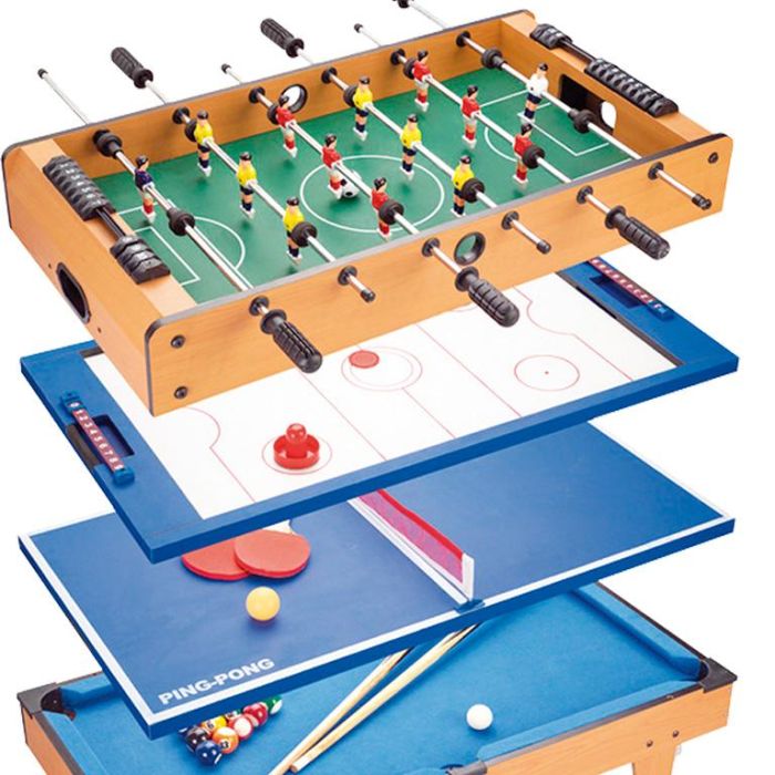 Tachan R.Hg207-4 Mesa Multijuegos 4 en 1: futbolín, hockey, ping pong, billar. Resistente, 81.5x43x65 cm. Incluye accesorios. 2 Tachan R.Hg207-4 Mesa Multijuegos 4 en 1: futbolín, hockey, ping pong, billar. Resistente, 81.5x43x65 cm. Incluye accesorios. 2