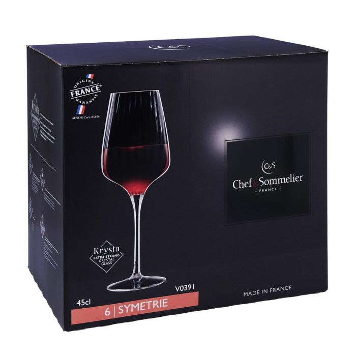 Chef & Sommelier Symetrie Caja 6 Copas de Vino 45 cL Vidrio con Relieve 5