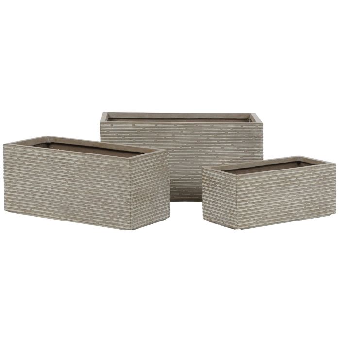 Jardinera Terraza Y Jardin DKD Home Decor Beige 37.5 x 37.5 x 74.5 cm Set de 3 5