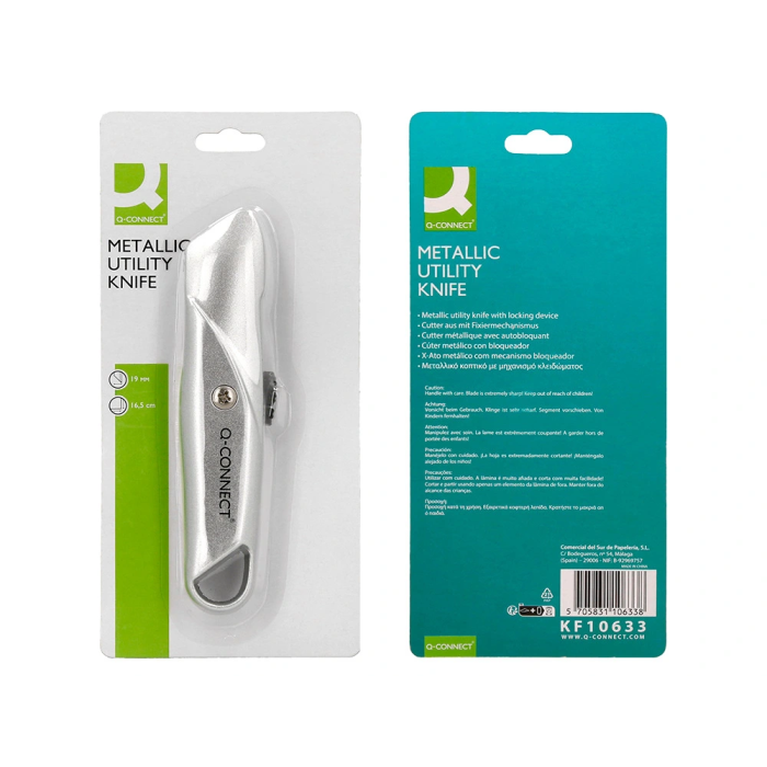 Q-connect XD-53 Cúter Metálico Ancho Retráctil con Bloqueo, Cuchilla 18 mm, 1 Unidad 7