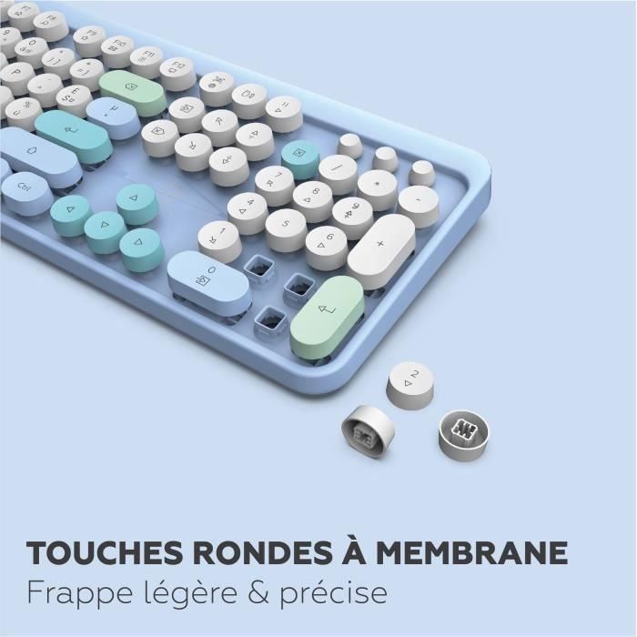 Combo teclado + mouse inalámbrico - MOBILITY LAB - Pure Color - Azul - Diseño ergonómico - Escritura discreta 4 Combo teclado + mouse inalámbrico - MOBILITY LAB - Pure Color - Azul - Diseño ergonómico - Escritura discreta 4