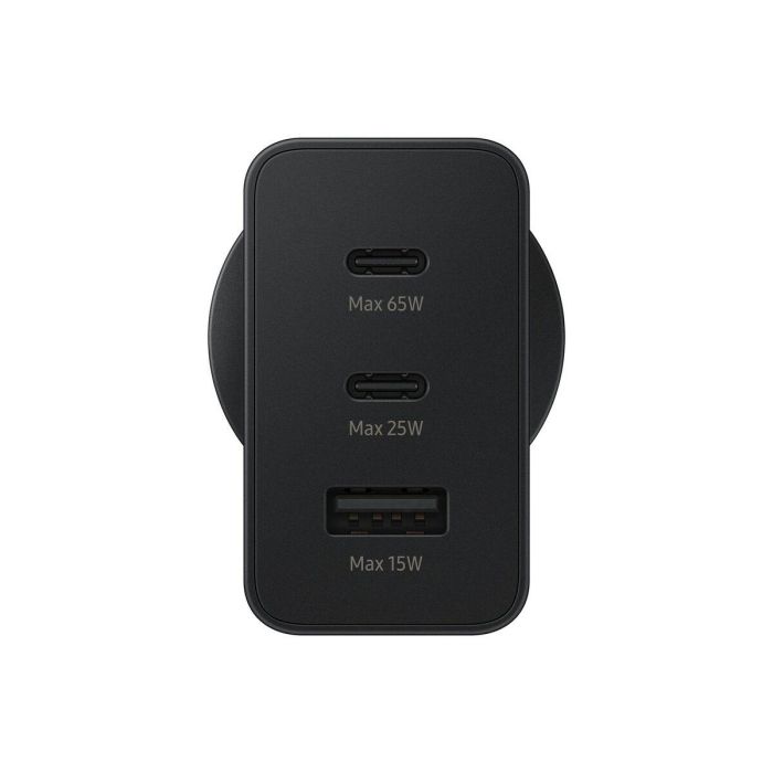 Samsung EP-T6530NBEGEU Cargador de Pared 65W Triple Puerto para Carga Rápida con 2x USB-C y 1x USB-A Negro 25
