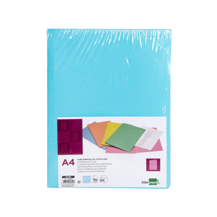 Liderpapel Subcarpeta A4 Azul Pastel 180g/m2 1