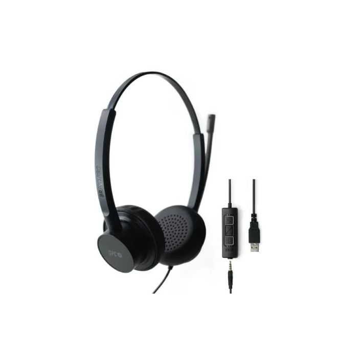 SPC Auriculares Brave Pro con Micrófono Jack 3.5 USB Negros 4725A Cancelación de Ruido