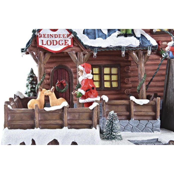 DKD Home Decor Casa Navidad Tradicional con Movimiento Musical y LED de Resina Multicolor 25.5x21x25cm Funciona con 3 Pilas AA 1 DKD Home Decor Casa Navidad Tradicional con Movimiento Musical y LED de Resina Multicolor 25.5x21x25cm Funciona con 3 Pilas AA 1