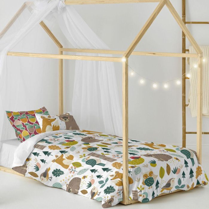 Juego de funda nórdica HappyFriday Moshi Moshi Harvestwood Multicolor Cama de 80 2 Piezas 5