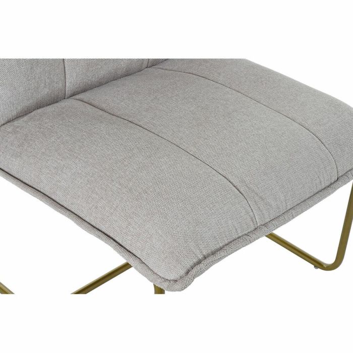 Sillón DKD Home Decor Beige Dorado Metal Poliéster (66 x 71 x 77 cm) 5