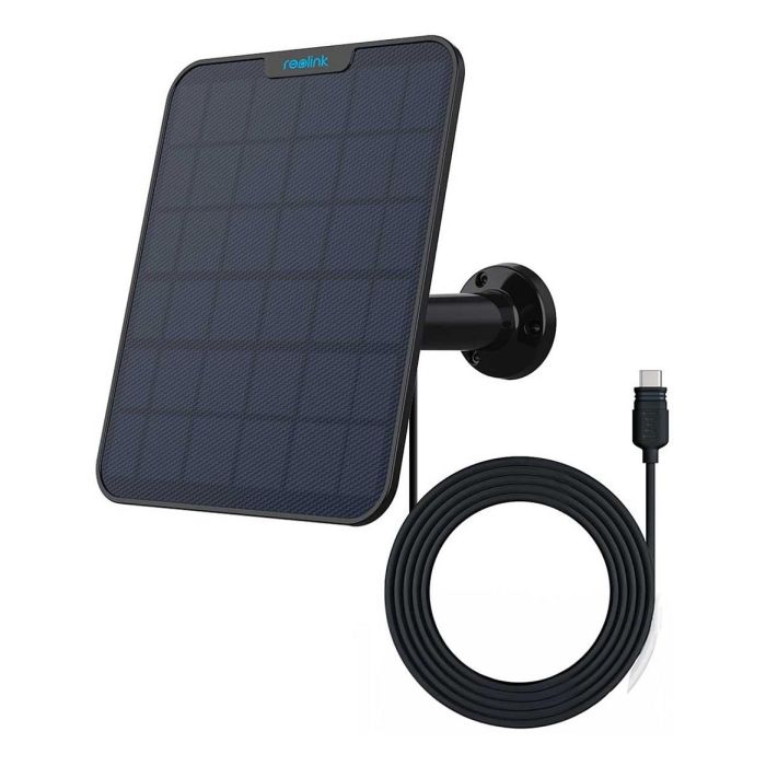 Reolink Solar Panel 2, Panel Solar Exterior, Negro, 6W, IP65, 4m Cable
