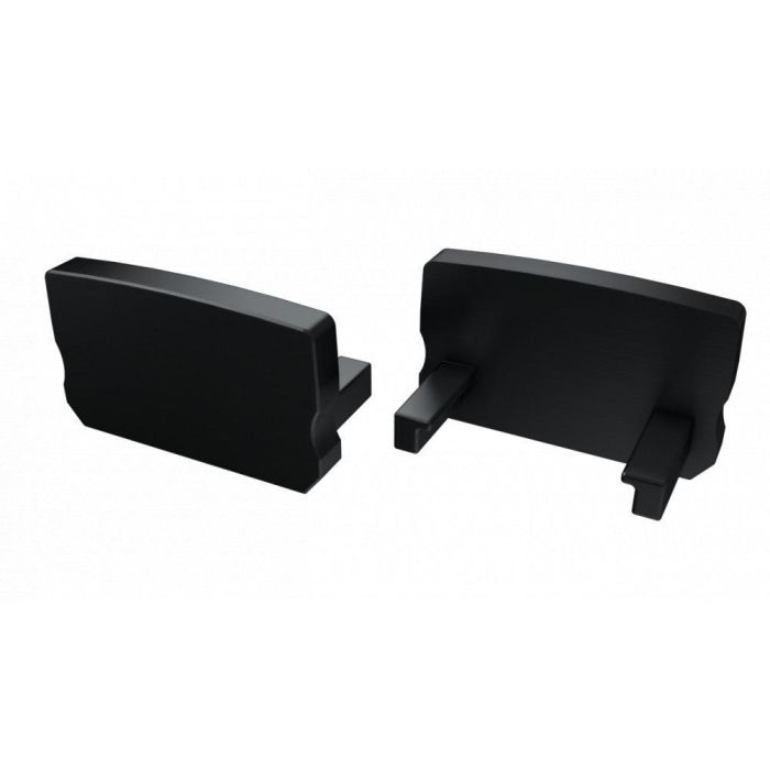 Tapón Final Perfíl Tipo D Alto Plástico - Gris - Con Agujero 2