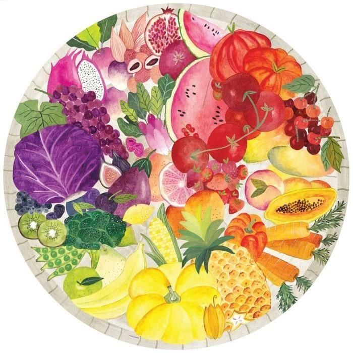 Ravensburger - Rompecabezas Redondo de 500 Piezas - Frutas y Verduras (Círculo de Colores) 2