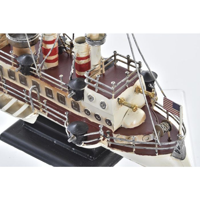 DKD Home Decor Barco Decorativo Vintage de Metal Blanco y Negro, Figura para Decoración del Hogar 13x22x32 cm 2