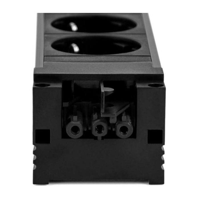 Bachmann 906.18820 STEP BASE 4xUTE GST18 France - Regleta Eléctrica de 4 Tomas, Interruptor, 250V 50Hz 3680W 16A, IP20, Negro, Para Interior