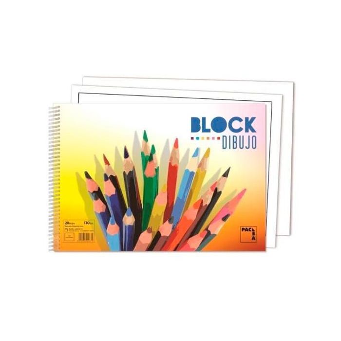 Pacsa Bloc Dibujo Espiral 20H 230x330 mm 130 gr Con Recuadro -10U- Pacsa Bloc Dibujo Espiral 20H 230x330 mm 130 gr Con Recuadro -10U-