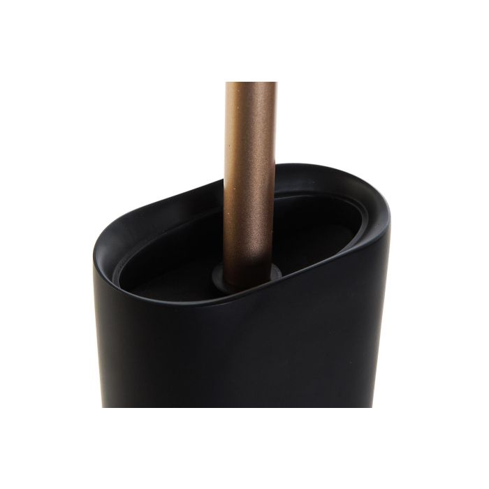 DKD Home Decor Escobillero Glam de Resina Negro y Dorado, Dimensiones 6 x 40 x 10 cm, Peso 0,69 kg 1