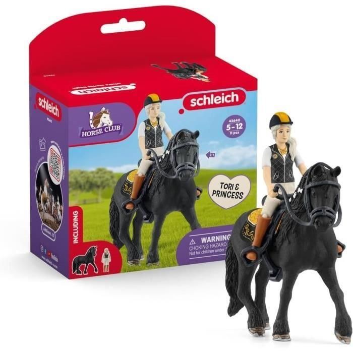 Figura Tori y Princesa, Horse Club - Caja, 11 piezas, a partir de 5 años - Schleich 42640 Horse Club