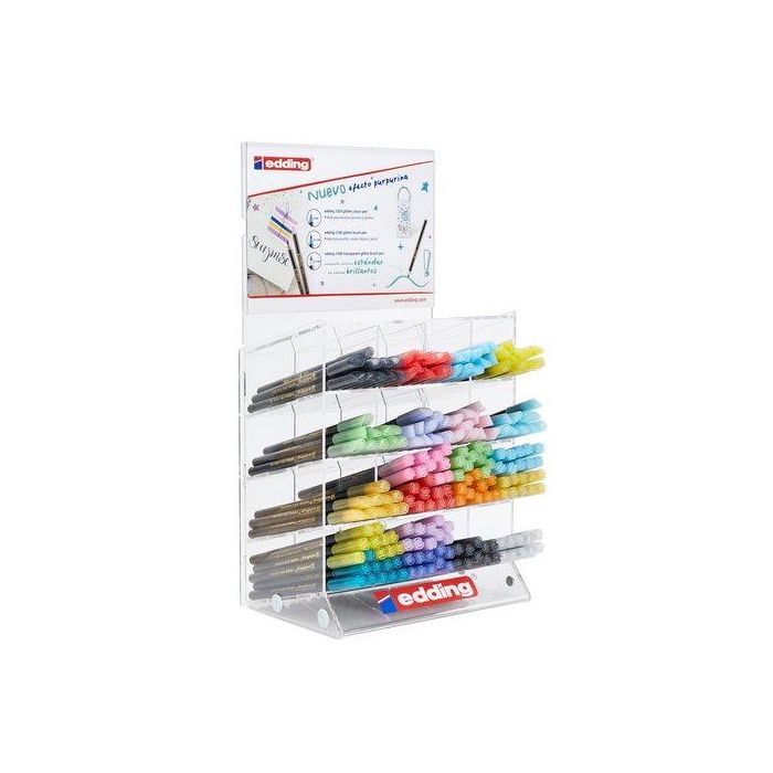 Rotulador Fibra Edding 1200/1340 Glitter Surtido Expositor De 210 90X Rotul. 1200 Glitter Surtido 120X Rot. 1340 Glitter Surtido 2X Rot. 1200 Glitter Pastel Est.4 Sin Cargo 1X Rotul. 1200 Glitter Basico Est.5 Sin Cargo 2X Rotul. 1340 Glitter Est.4 Sin Car