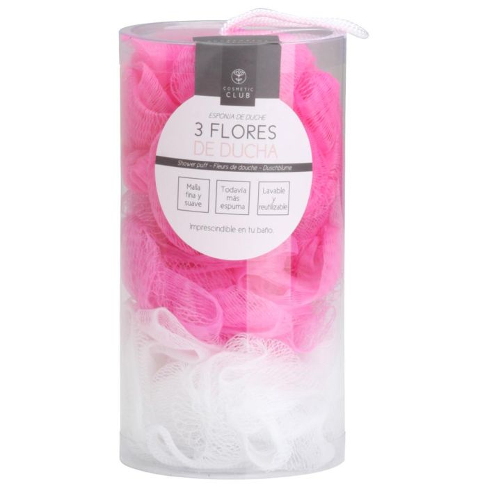 Juego De 3 Esponjas Flor Ducha Cosmetic Club