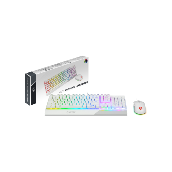 MSI Vigor GK30 Combo Teclado y Ratón Gaming Mecánico RGB Blanco Full-size USB S11-04ES305-CLA 4 MSI Vigor GK30 Combo Teclado y Ratón Gaming Mecánico RGB Blanco Full-size USB S11-04ES305-CLA 4