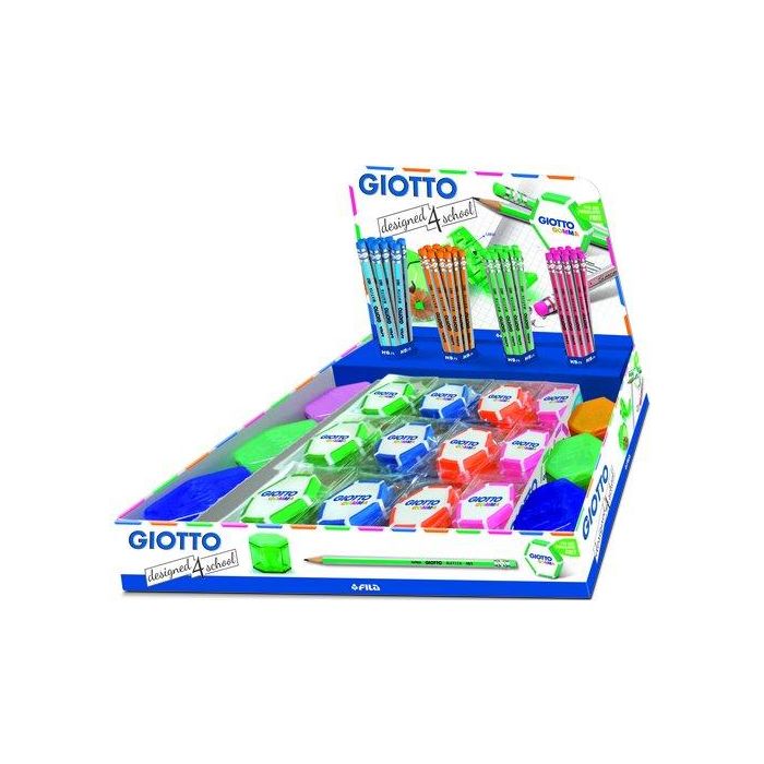 Expositor Giotto Matita/Gomma 102 Unidades 48X 233200 Lap.Grafito Matita Hb C/Goma 48X 233300 Goma De Borrar Gomma 6X 023000 Afila Universal 3 Agujeros