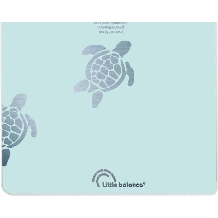 Little Balance LIT3760240787303 Báscula de Baño Digital Turtles Aqua USB-R Azul