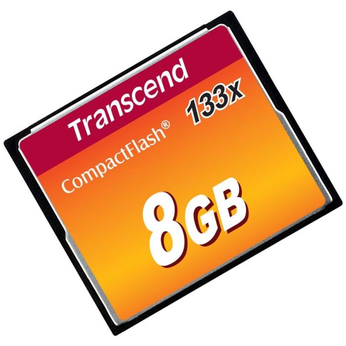 Transcend TS8GCF133 Tarjeta CompactFlash 8GB MLC 133x (50MB/s lectura, 20MB/s escritura) Color Negro
