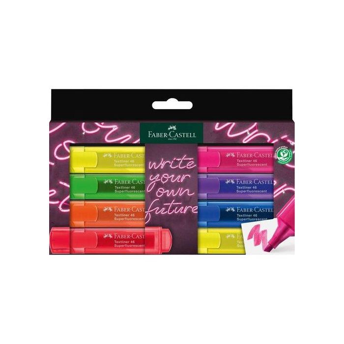 Marcador Fluor Faber-Castell Textliner 46 Estuche 8 Genz (Set de 5)