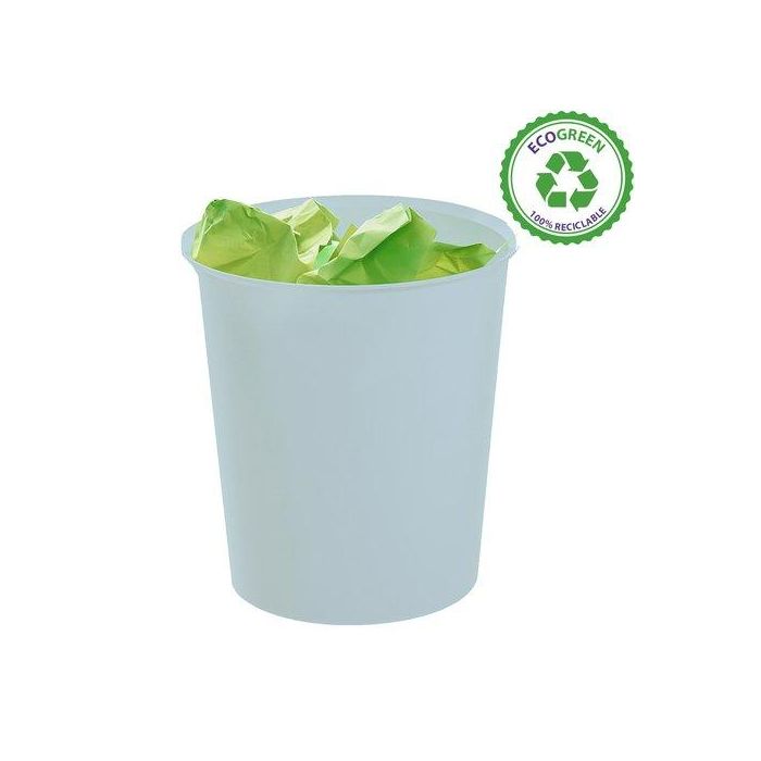 Archivo 2000 Papelera Ecogreen 18 Litros Reciclado Azul Pastel para Hogar u Oficina