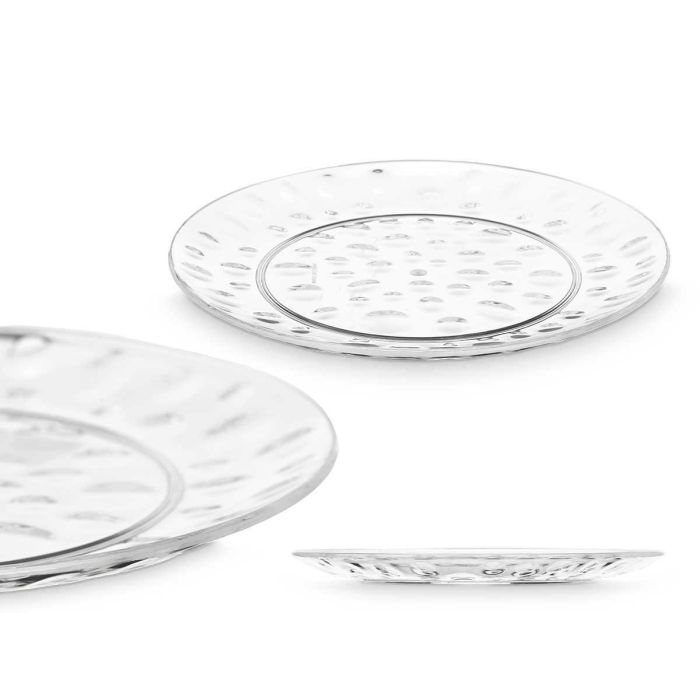 Plato Postre Plastico Puntos 21,5Cm Transparente Leknes (24 Unidades) Plato Postre Plastico Puntos 21,5Cm Transparente Leknes (24 Unidades)