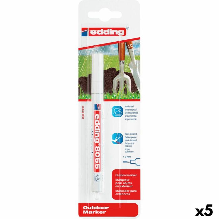 Rotulador permanente Edding 8055 Blanco 1-2 mm (5 Unidades) Rotulador permanente Edding 8055 Blanco 1-2 mm (5 Unidades)