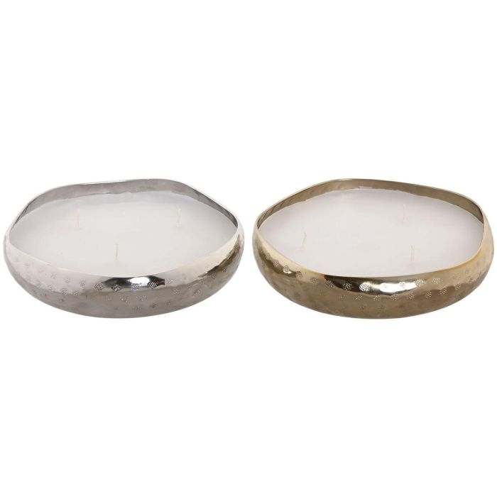 Vela Moderno DKD Home Decor Dorado Plateado 19 x 4.5 x 19 cm (2 Unidades) Vela Moderno DKD Home Decor Dorado Plateado 19 x 4.5 x 19 cm (2 Unidades)