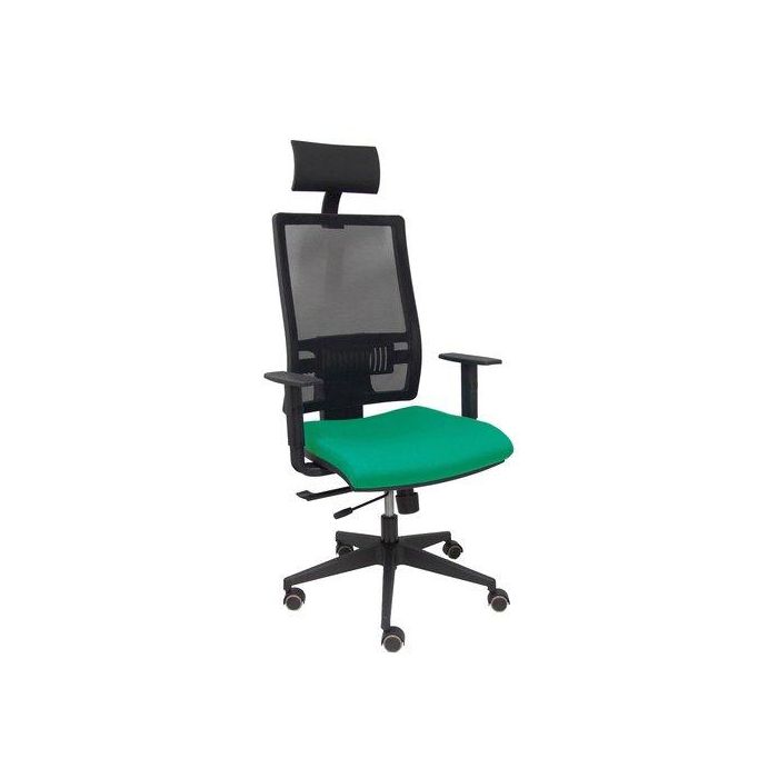 Silla Piqueras Y Crespo Horna Brazos Regulables Cabecero Incluido Mecanismo Traslack Apoyo Lumbar Respaldo Malla Transpirable Y Asiento Tapizado Bali Verde Esmeralda
