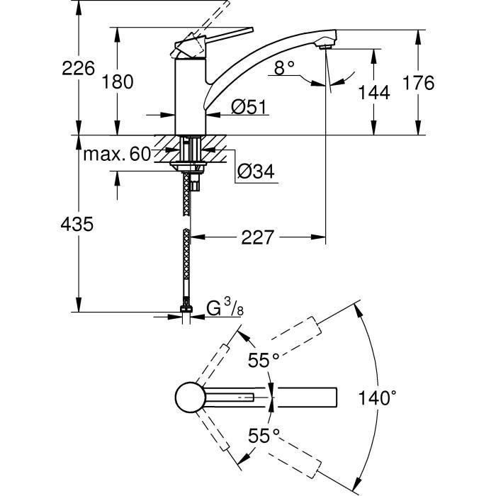GROHE - Mezclador monomando de lavabo 5 GROHE - Mezclador monomando de lavabo 5