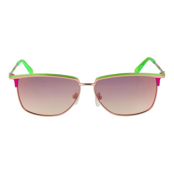 Guess GU00133 95U Gafas de Sol Mujer Adulto Rectangulares de Metal Verde 56 mm Calibre, Puente 12 mm, Patillas 140 mm 2