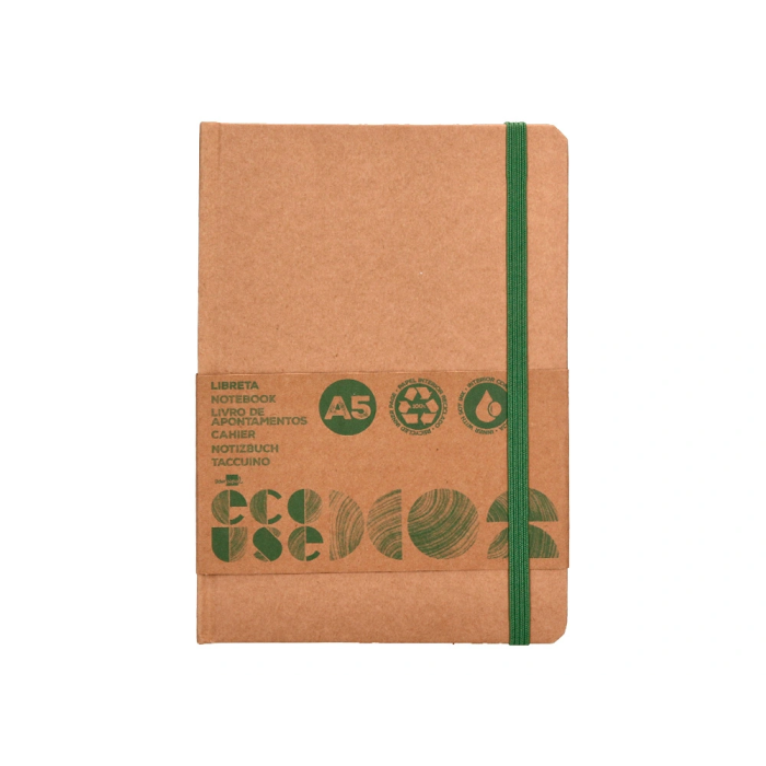 Liderpapel Libreta Ecouse A5 Reciclada 96 Hojas 70gr Rayado Horizontal con Gomilla y Marca Páginas 1 Liderpapel Libreta Ecouse A5 Reciclada 96 Hojas 70gr Rayado Horizontal con Gomilla y Marca Páginas 1