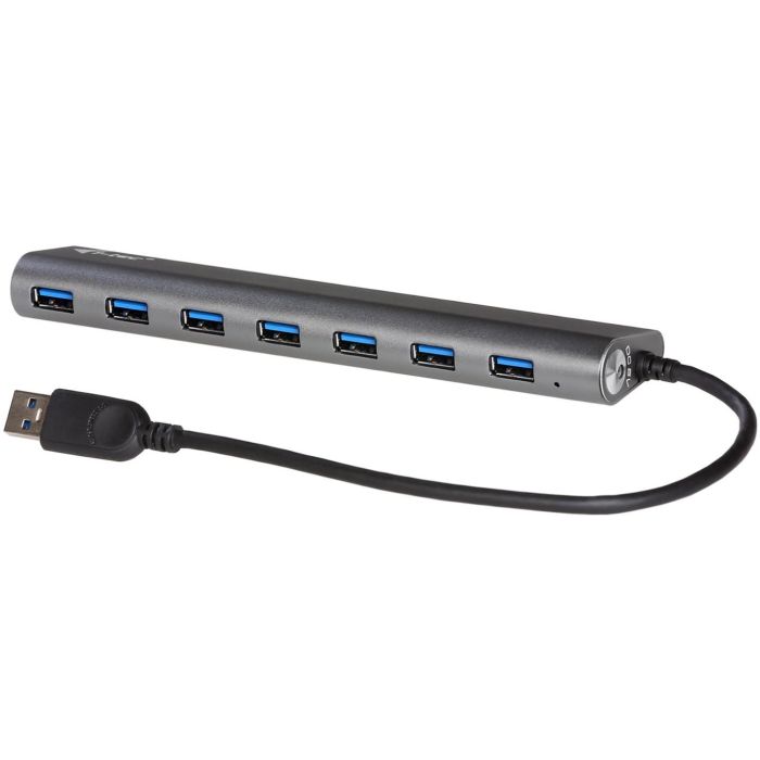 i-tec Concentrador USB 3.0 SuperSpeed de 7 Puertos, USB 3.2 Gen 1 Tipo-A, 5000 Mbit/s, Plata, Carcasa de Metal
