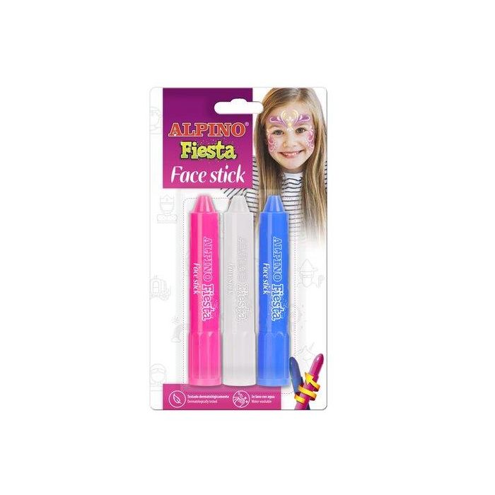 Alpino Barra de Maquillaje Fiesta Face Stick Princesas Blíster 3 Unidades Colores Surtidos