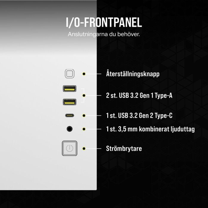 Caja Semitorre ATX Corsair Blanco 3 Caja Semitorre ATX Corsair Blanco 3