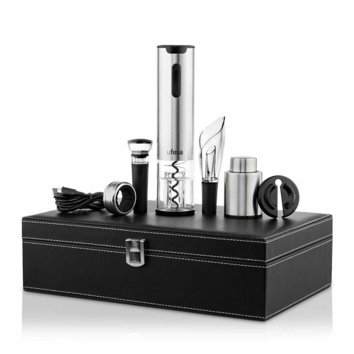 Sacacorchos Eléctrico con Accesorios para Vino UFESA EASY CLASSY Acero Inoxidable 6 Sacacorchos Eléctrico con Accesorios para Vino UFESA EASY CLASSY Acero Inoxidable 6