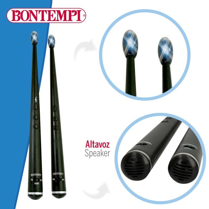 Baquetas Bontempi Eléctricas Negro Luz 3 Baquetas Bontempi Eléctricas Negro Luz 3