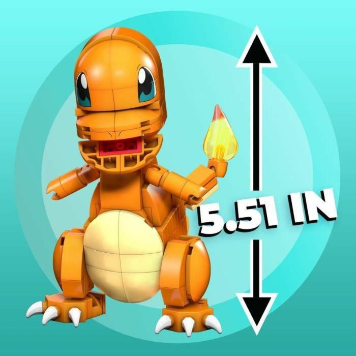 Mega Construx Pokémon Salameche: Figura de Construcción Articulada para Recrear Batallas, Tipo Fuego, 180 Piezas 27