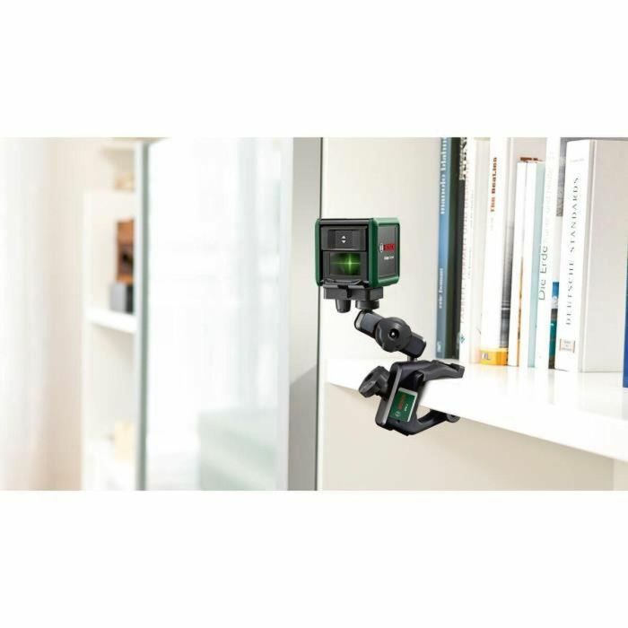 Bosch Quigo verde Nivel Láser de Líneas Cruzadas Autonivelante Haz Verde Alcance 12m Alta Visibilidad Incluye 2 Pilas 10