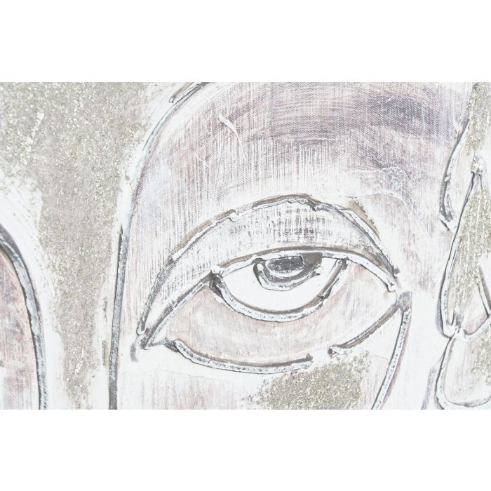 DKD Home Decor Cuadro Colonial Blanco Gris Lienzo Pino Pintado a Mano 100 x 80 x 3.7 cm (2 Unidades) 2