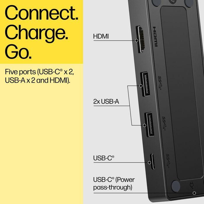 HP USB-C Travel Hub G3 - Hub de Viaje Compacto con 5 Puertos y Power Delivery Escalable 3