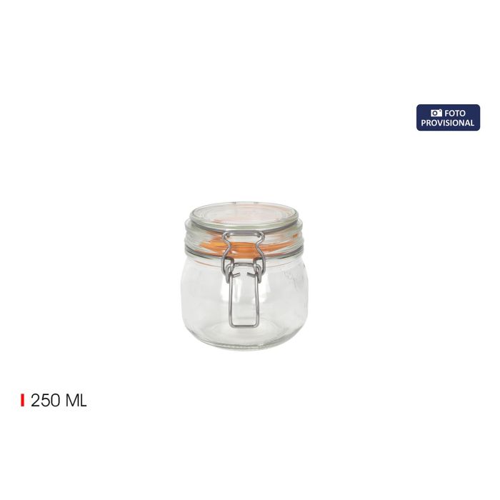 Inde Tarro Hermético de Vidrio Super 250 ml Ø 70 mm (6 Unidades)
