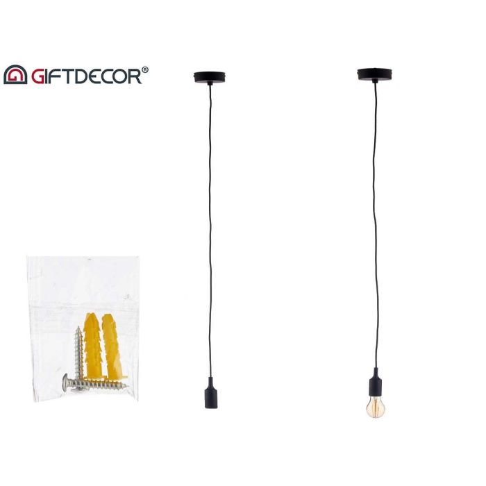 Lámpara Colgante Giftdecor Negro 9.7x9.7x9.4 cm Plástico (12 Unidades) 4 Lámpara Colgante Giftdecor Negro 9.7x9.7x9.4 cm Plástico (12 Unidades) 4
